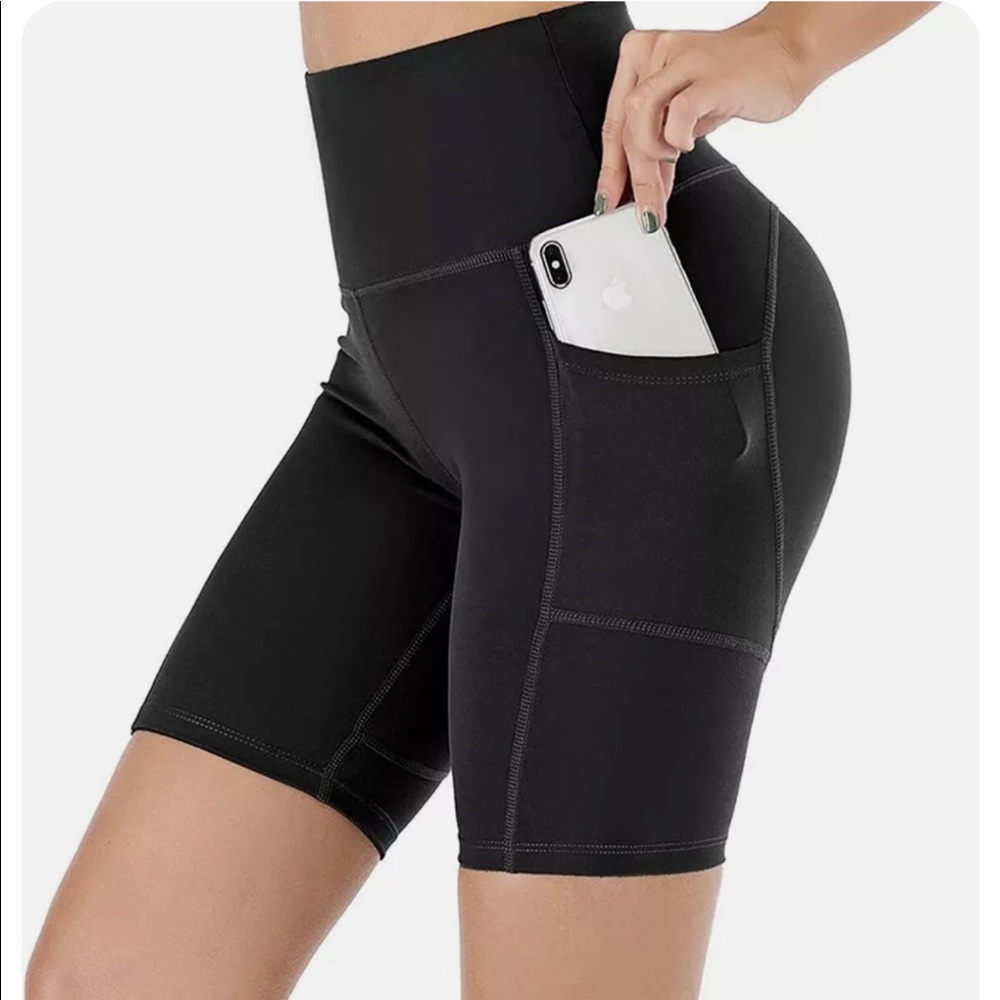 High Waist Yoga Shorts-Tummy Control -New